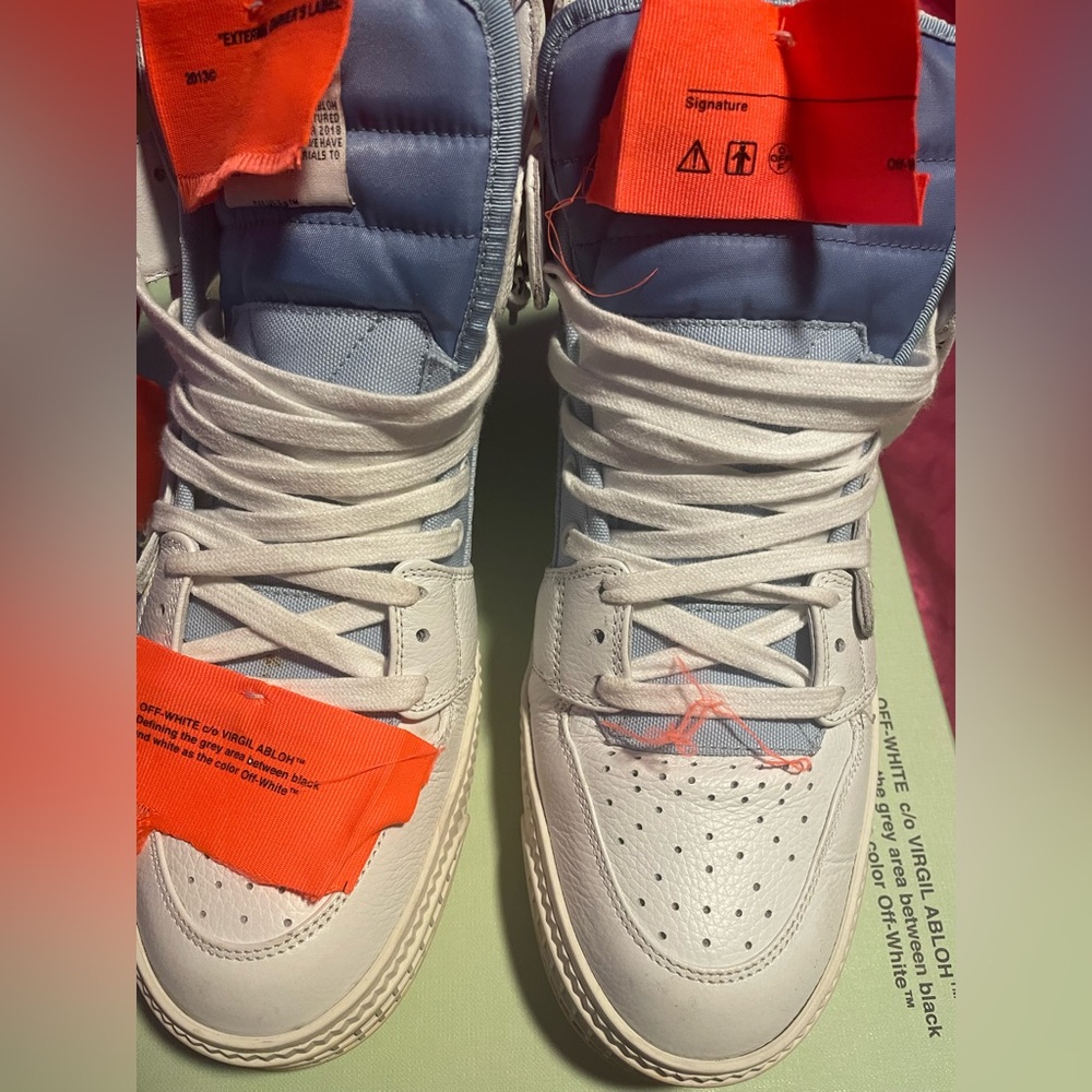 Off White High top Lite blue white / cream 3.0 Court Sneaker